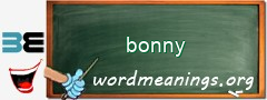 WordMeaning blackboard for bonny